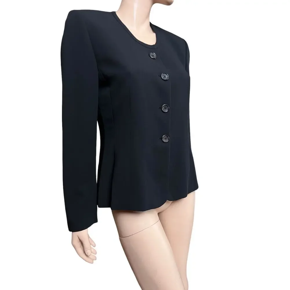 Luciano Barbera Black Jacket for Bergdorf Goodman Sz 42 100% Wool Made in Italy - Picture 11 of 15